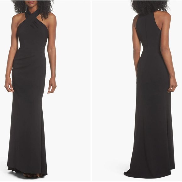 Eliza J Dresses & Skirts - Eliza J Women's Black Cross-Neck Gown Dress Size 4